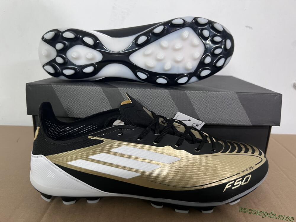 Adidas F50 Elite Messi MG Low-Tops Football Boots - Gold/Black/White