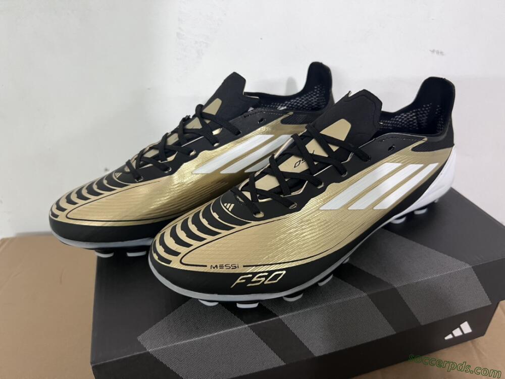 Adidas F50 Elite Messi MG Low-Tops Football Boots - Gold/Black/White