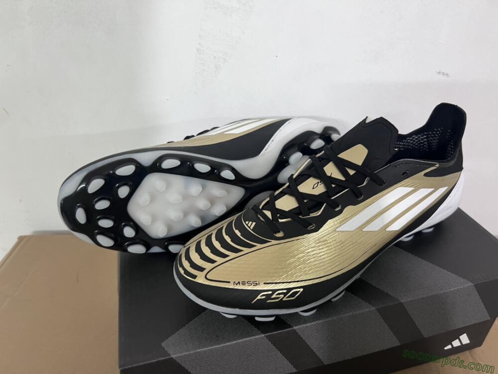 Adidas F50 Elite Messi MG Low-Tops Football Boots - Gold/Black/White