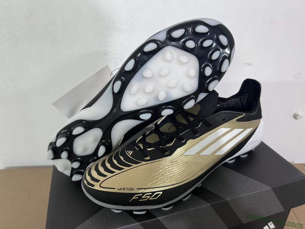 Adidas F50 Elite Messi MG Low-Tops Football Boots - Gold/Black/White