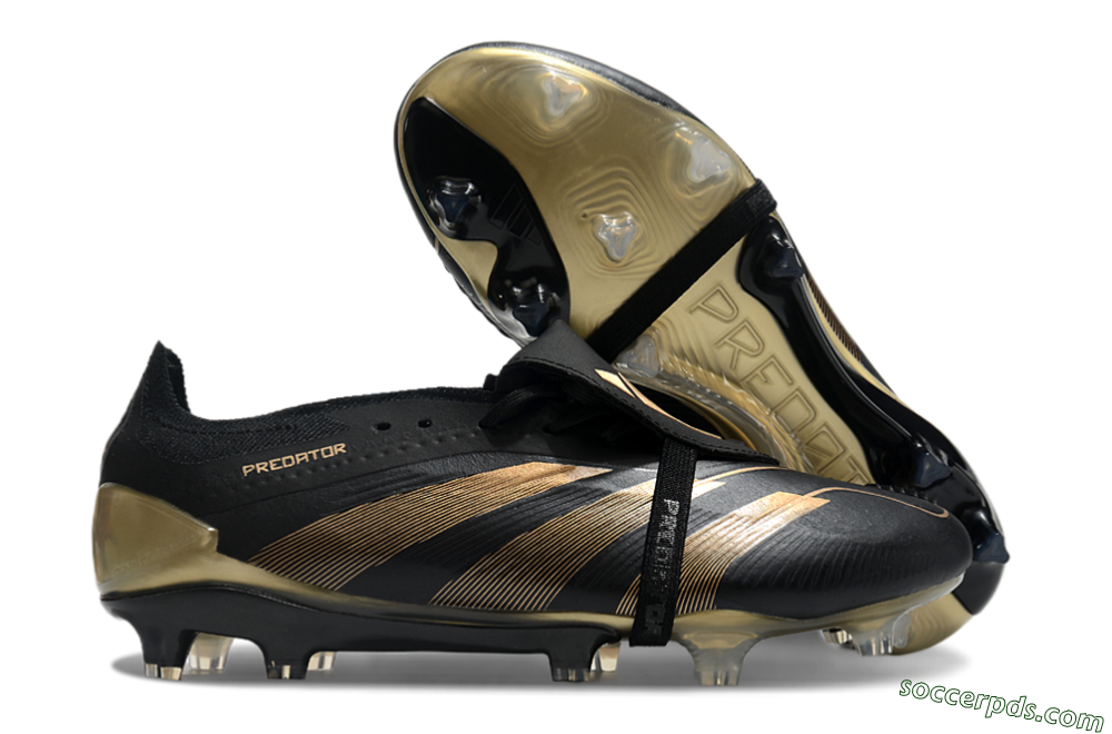 Adidas Predator Elite Foldover Tongue FG Low-Tops Football Boots - Black/Gold 1