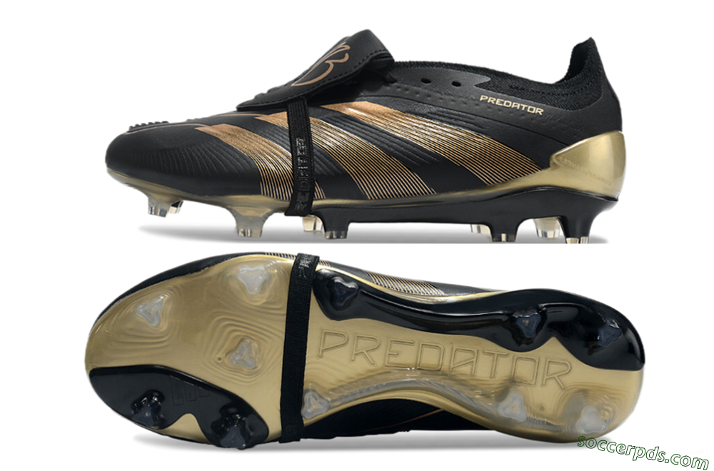Adidas Predator Elite Foldover Tongue FG Low-Tops Football Boots - Black/Gold 0