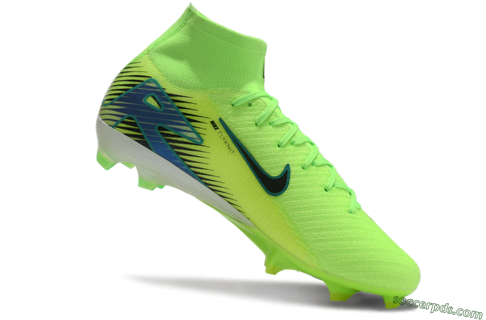 Nike Air Zoom Mercurial Superfly 10 Elite FG High-Tops Football Boots - Yellow/Black/Blue 5