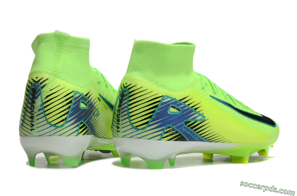 Nike Air Zoom Mercurial Superfly 10 Elite FG High-Tops Football Boots - Yellow/Black/Blue 7
