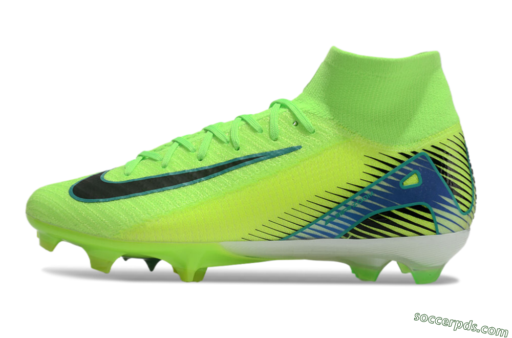 Nike Air Zoom Mercurial Superfly 10 Elite FG High-Tops Football Boots - Yellow/Black/Blue 2