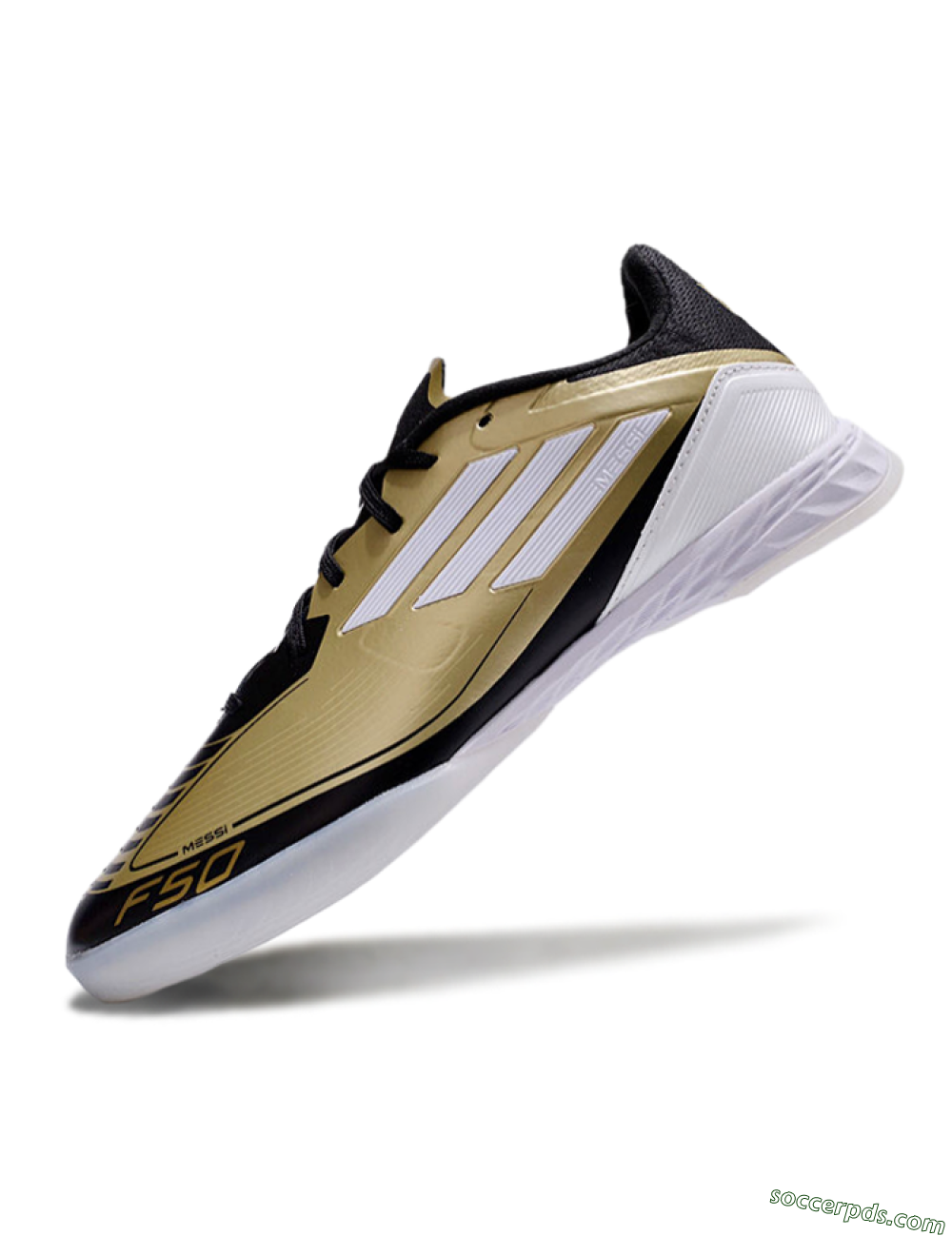 Adidas F50 Elite Messi IC Low-Tops Football Shoes - Gold/White/Black 5