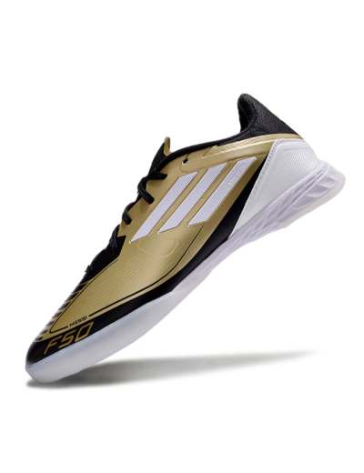 Adidas F50 Elite Messi IC Low-Tops Football Shoes - Gold/White/Black