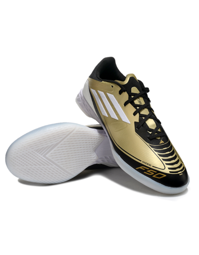 Adidas F50 Elite Messi IC Low-Tops Football Shoes - Gold/White/Black