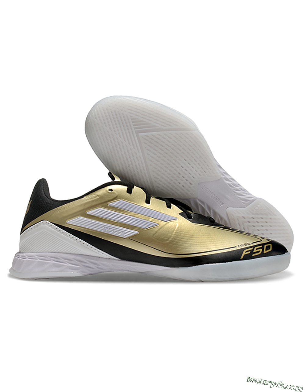 Adidas F50 Elite Messi IC Low-Tops Football Shoes - Gold/White/Black 1