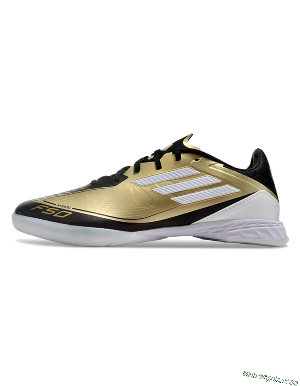 Adidas F50 Elite Messi IC Low-Tops Football Shoes - Gold/White/Black 2