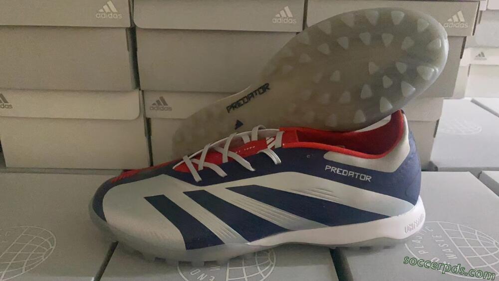 Adidas Predator 24 Elite TF Low-Tops Football Shoes - Silver/Blue/Red