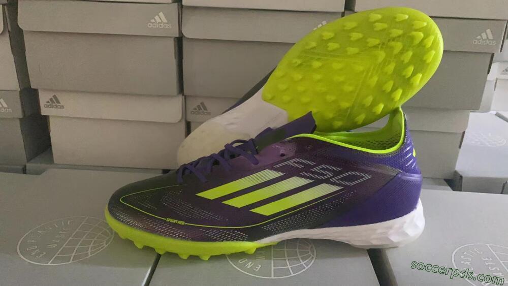 Adidas F50 Elite TF Low-Tops Football Shoes - Purple/Yellow/White