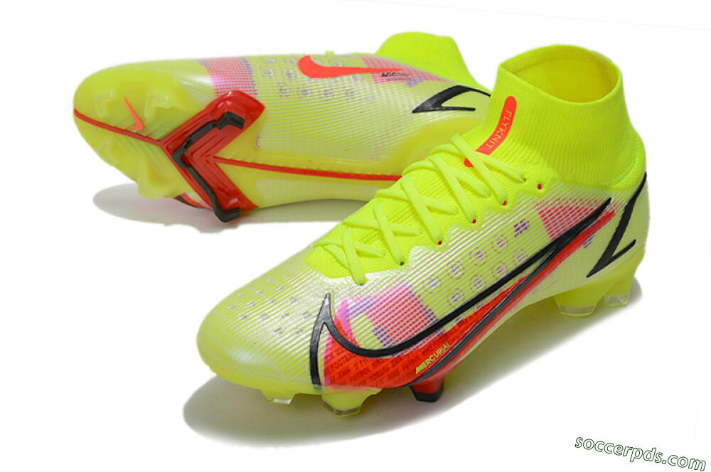 Nike Mercurial Superfly 8 Elite FG High-Tops Football Boots - Yellow/Black/Red 3