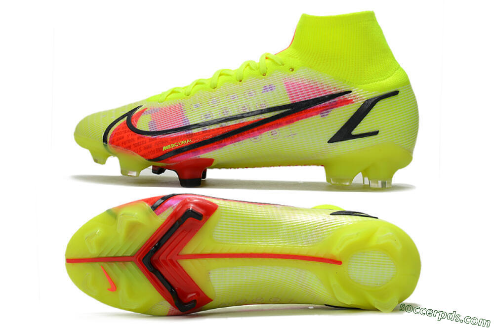 Nike Mercurial Superfly 8 Elite FG High-Tops Football Boots - Yellow/Black/Red 0
