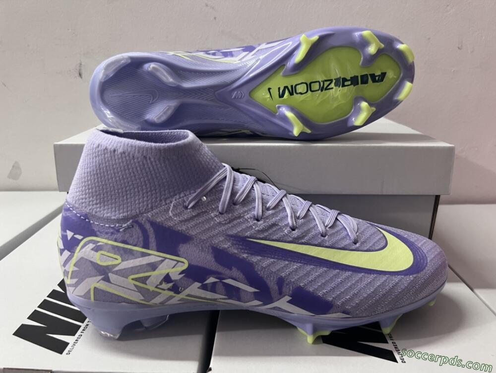 Nike Air Zoom Mercurial Superfly 10 Elite FG High-Tops Football Boots - Purple/Yellow/White