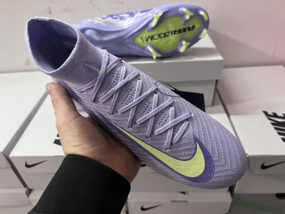 Nike Air Zoom Mercurial Superfly 10 Elite FG High-Tops Football Boots - Purple/Yellow/White