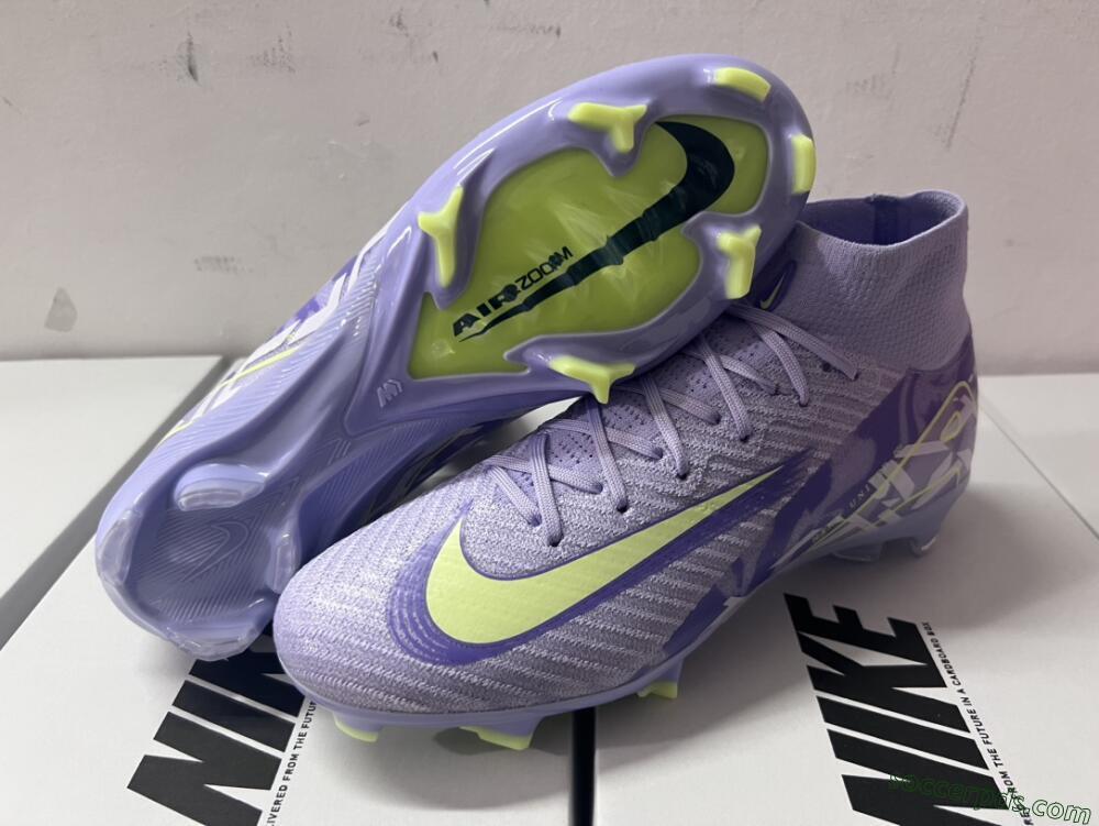 Nike Air Zoom Mercurial Superfly 10 Elite FG High-Tops Football Boots - Purple/Yellow/White