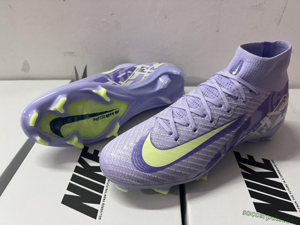 Nike Air Zoom Mercurial Superfly 10 Elite FG High-Tops Football Boots - Purple/Yellow/White