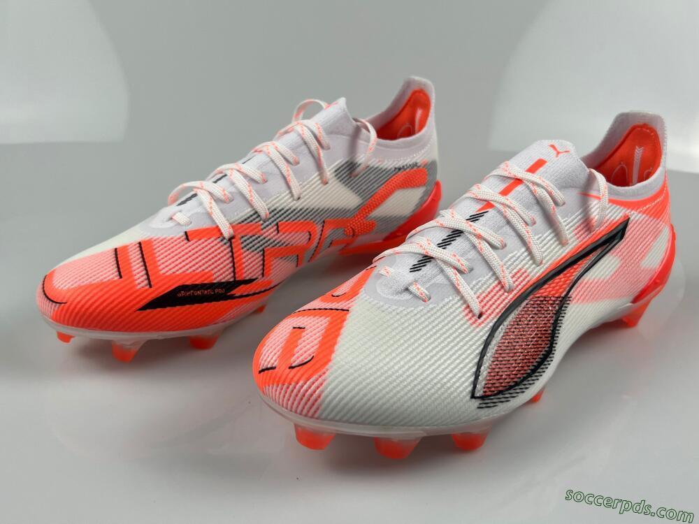 Puma Ultra Ultimate FG Low-Tops Football Boots - White/Black/Red
