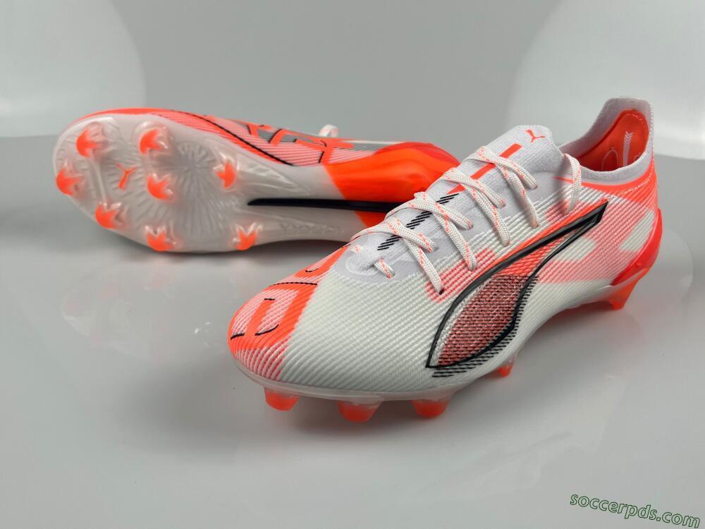 Puma Ultra Ultimate FG Low-Tops Football Boots - White/Black/Red
