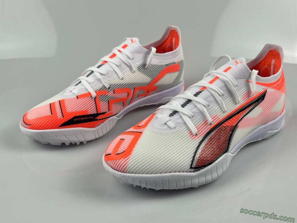 Puma Ultra Ultimate TF Low-Tops Football Shoes - White/Red/Black