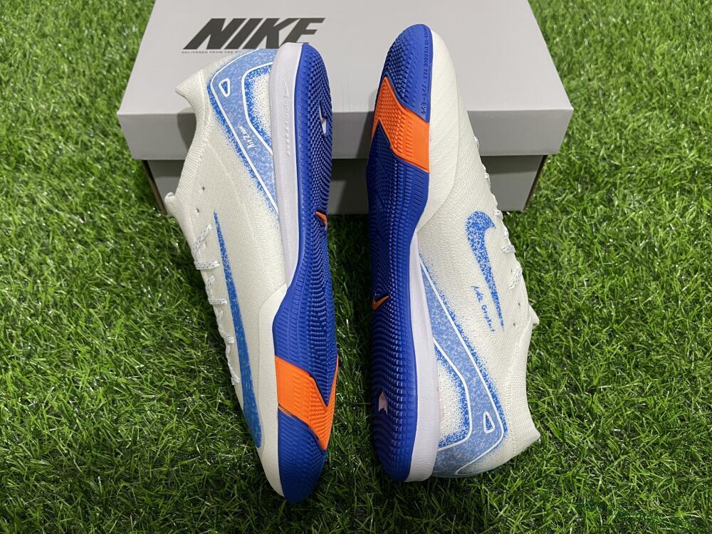 Nike Air Zoom Mercurial Vapor 16 Elite IC Low-Tops Football Shoes - White/Blue/Orange