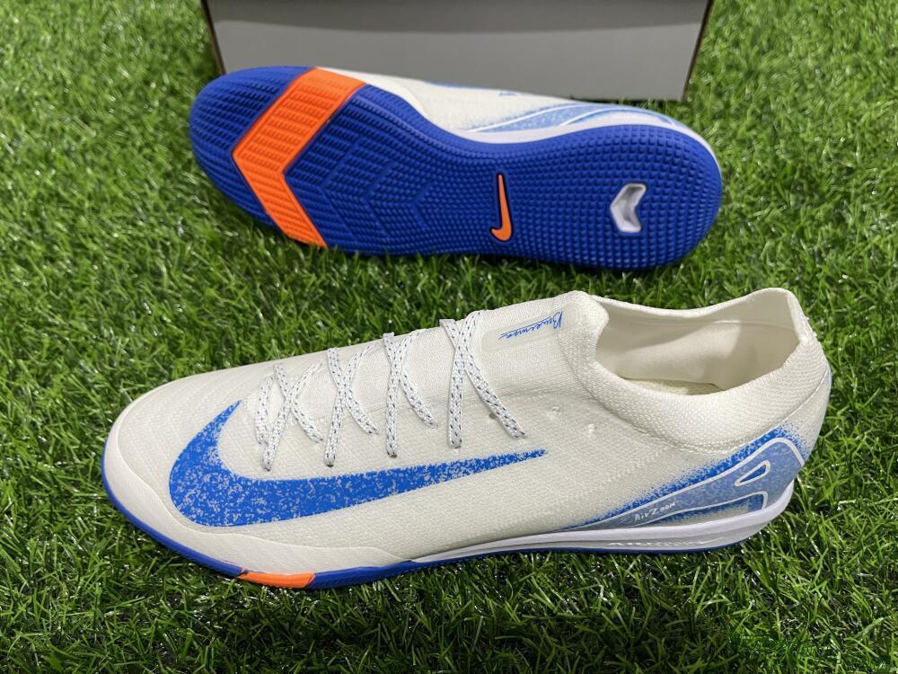 Nike Air Zoom Mercurial Vapor 16 Elite IC Low-Tops Football Shoes - White/Blue/Orange