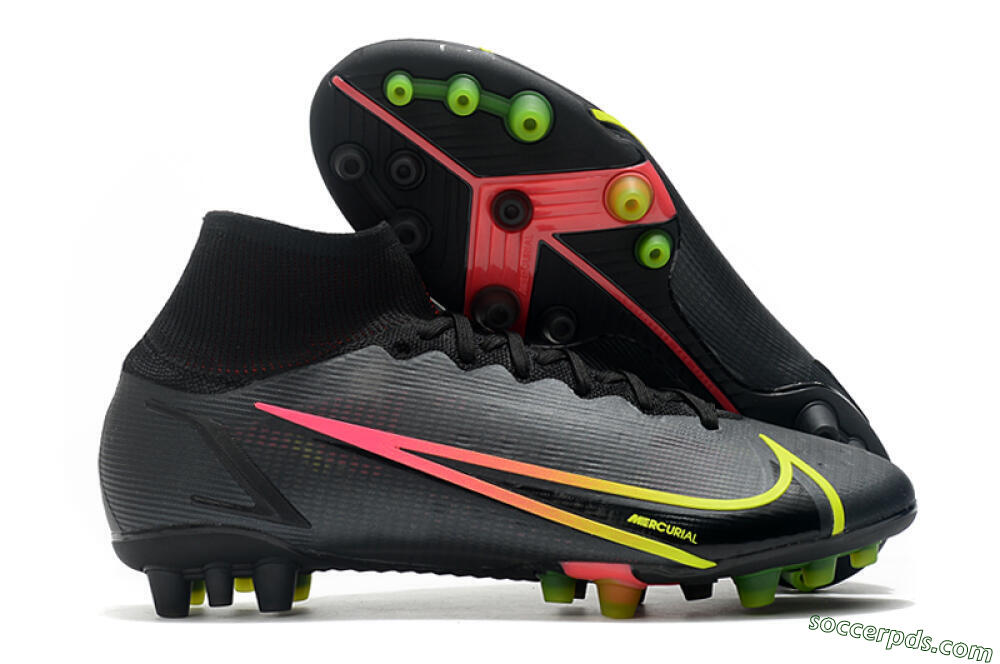 Nike Mercurial Superfly 8 Elite AG High-Tops Football Boots - Black/Yellow/Pink 1