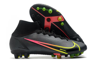 Nike Mercurial Superfly 8 Elite AG High-Tops Football Boots - Black/Yellow/Pink