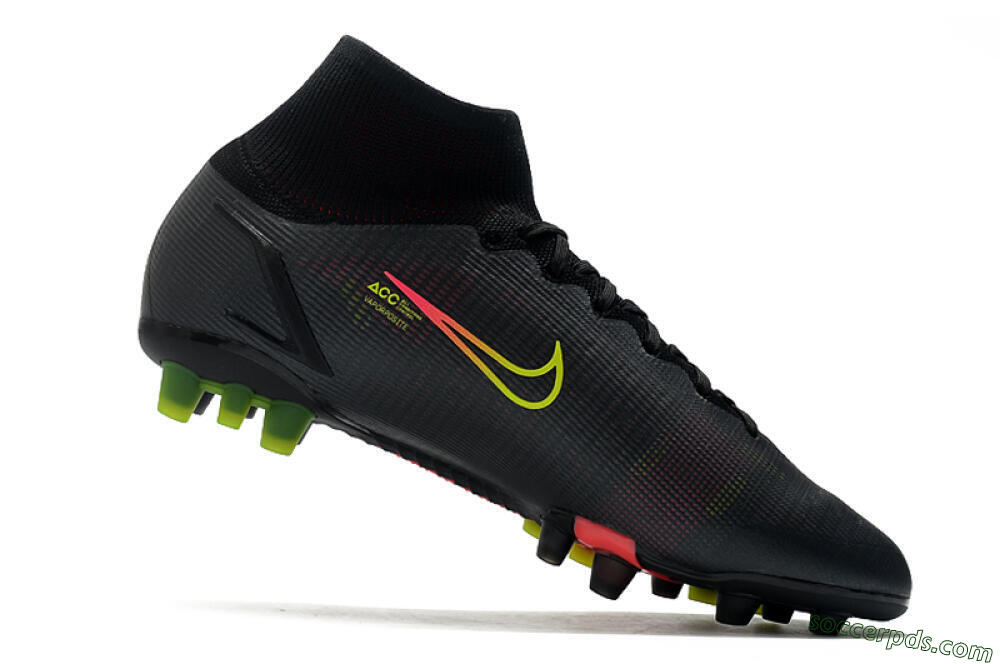 Nike Mercurial Superfly 8 Elite AG High-Tops Football Boots - Black/Yellow/Pink 4