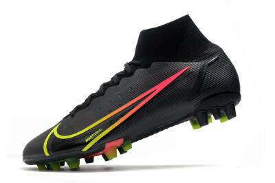 Nike Mercurial Superfly 8 Elite AG High-Tops Football Boots - Black/Yellow/Pink
