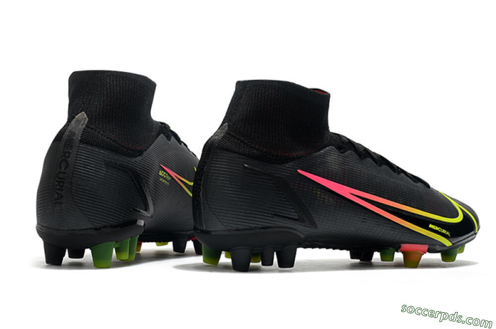 Nike Mercurial Superfly 8 Elite AG High-Tops Football Boots - Black/Yellow/Pink 6