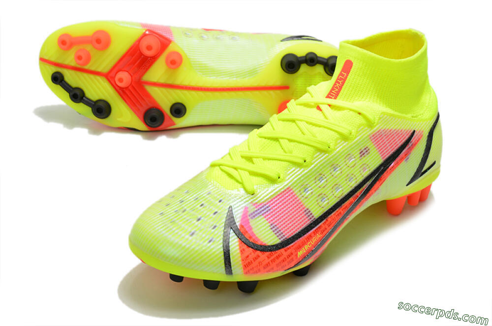 Nike Mercurial Superfly 8 Elite AG High-Tops Football Boots - Yellow/Black/Red 3