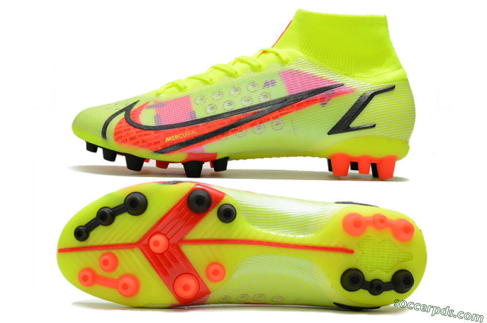 Nike Mercurial Superfly 8 Elite AG High-Tops Football Boots - Yellow/Black/Red 0