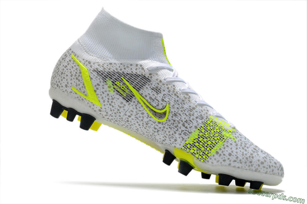 Nike Mercurial Superfly 8 Elite AG High-Tops Football Boots - White/Black/Yellow 4