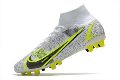 Nike Mercurial Superfly 8 Elite AG High-Tops Football Boots - White/Black/Yellow