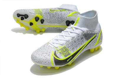 Nike Mercurial Superfly 8 Elite AG High-Tops Football Boots - White/Black/Yellow