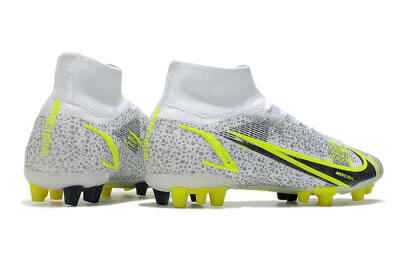 Nike Mercurial Superfly 8 Elite AG High-Tops Football Boots - White/Black/Yellow