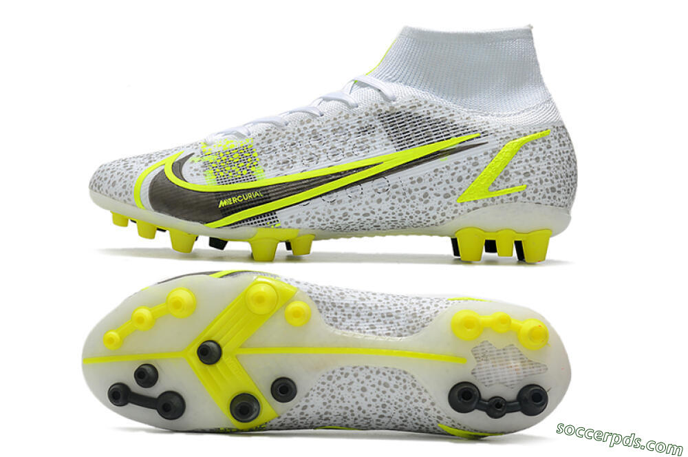 Nike Mercurial Superfly 8 Elite AG High-Tops Football Boots - White/Black/Yellow 0