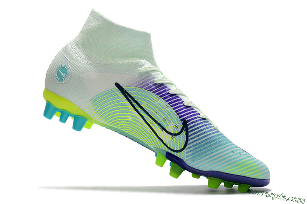 Nike Mercurial Superfly 8 Elite AG High-Tops Football Boots - Jade/Yellow/Blue 4