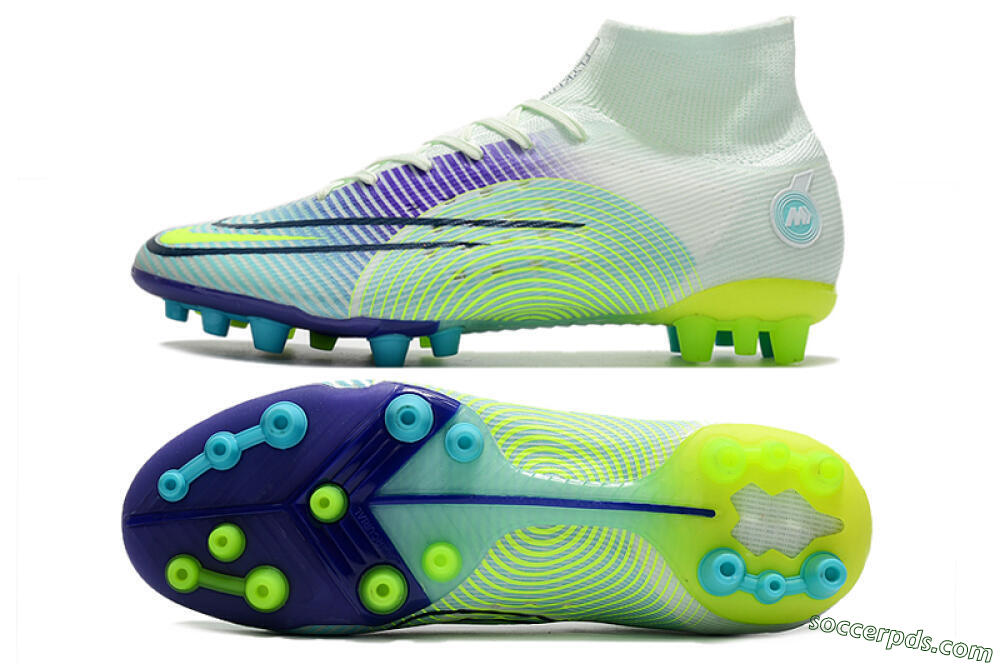Nike Mercurial Superfly 8 Elite AG High-Tops Football Boots - Jade/Yellow/Blue 0