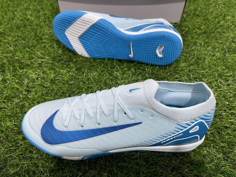 Nike Air Zoom Mercurial Vapor 16 Elite IC Low-Tops Football Shoes - Jade/Blue/White