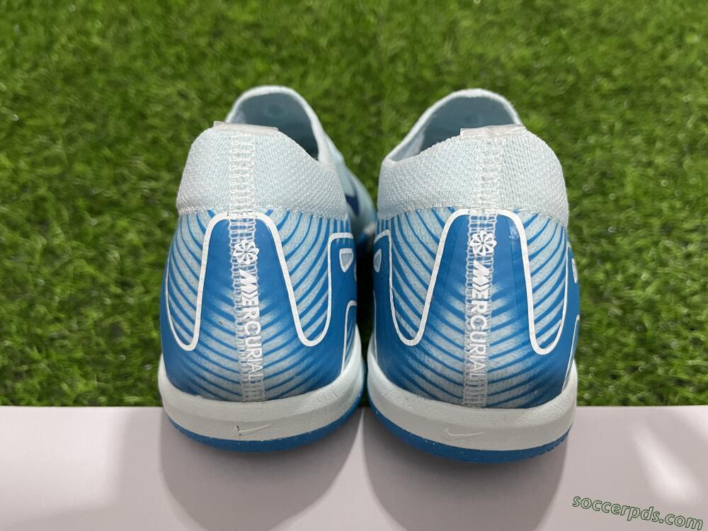 Nike Air Zoom Mercurial Vapor 16 Elite IC Low-Tops Football Shoes - Jade/Blue/White