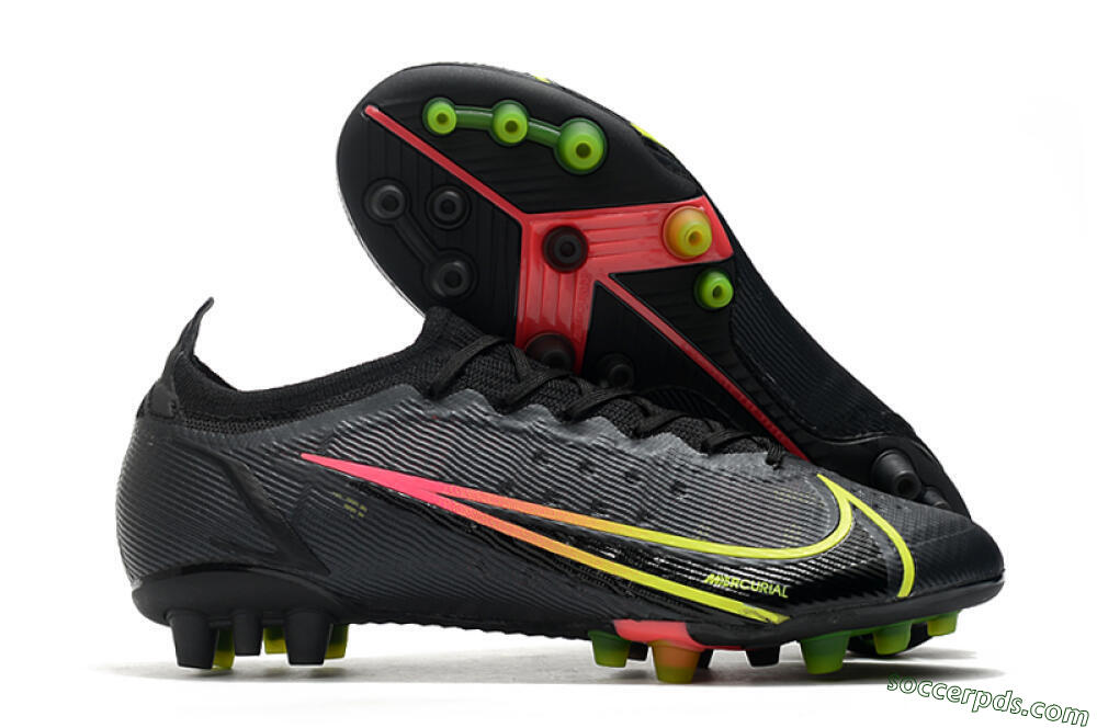 Nike Mercurial Vapor 14 Elite AG Low-Tops Football Boots - Black/Yellow/Pink 1