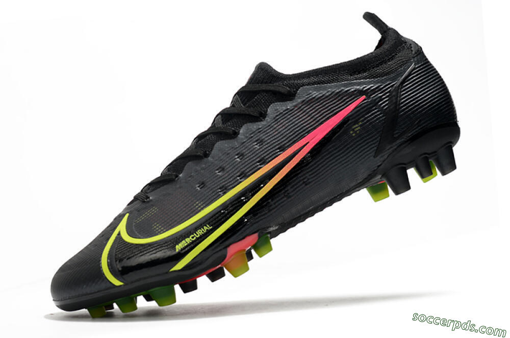 Nike Mercurial Vapor 14 Elite AG Low-Tops Football Boots - Black/Yellow/Pink 5