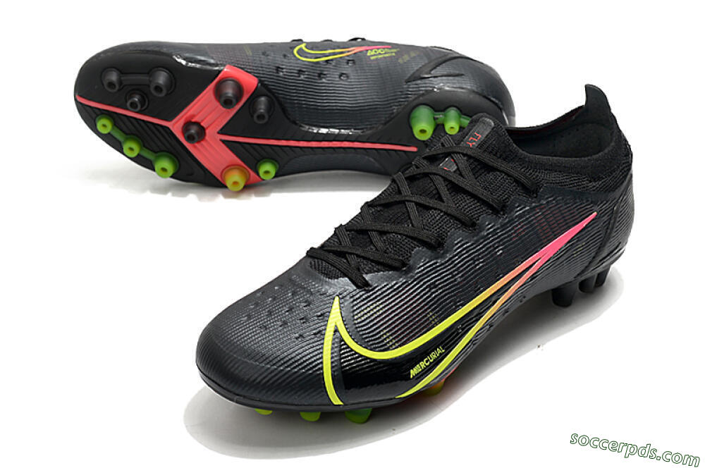 Nike Mercurial Vapor 14 Elite AG Low-Tops Football Boots - Black/Yellow/Pink 3