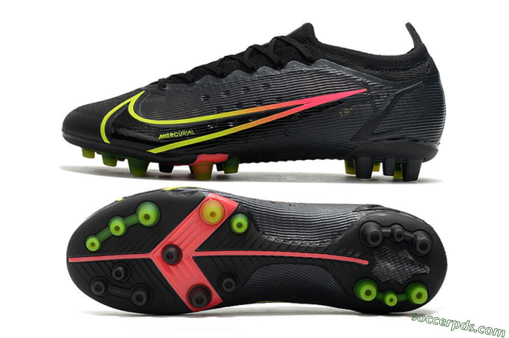 Nike Mercurial Vapor 14 Elite AG Low-Tops Football Boots - Black/Yellow/Pink 0