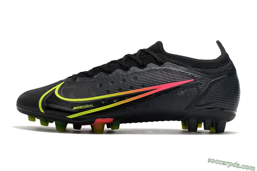 Nike Mercurial Vapor 14 Elite AG Low-Tops Football Boots - Black/Yellow/Pink 2