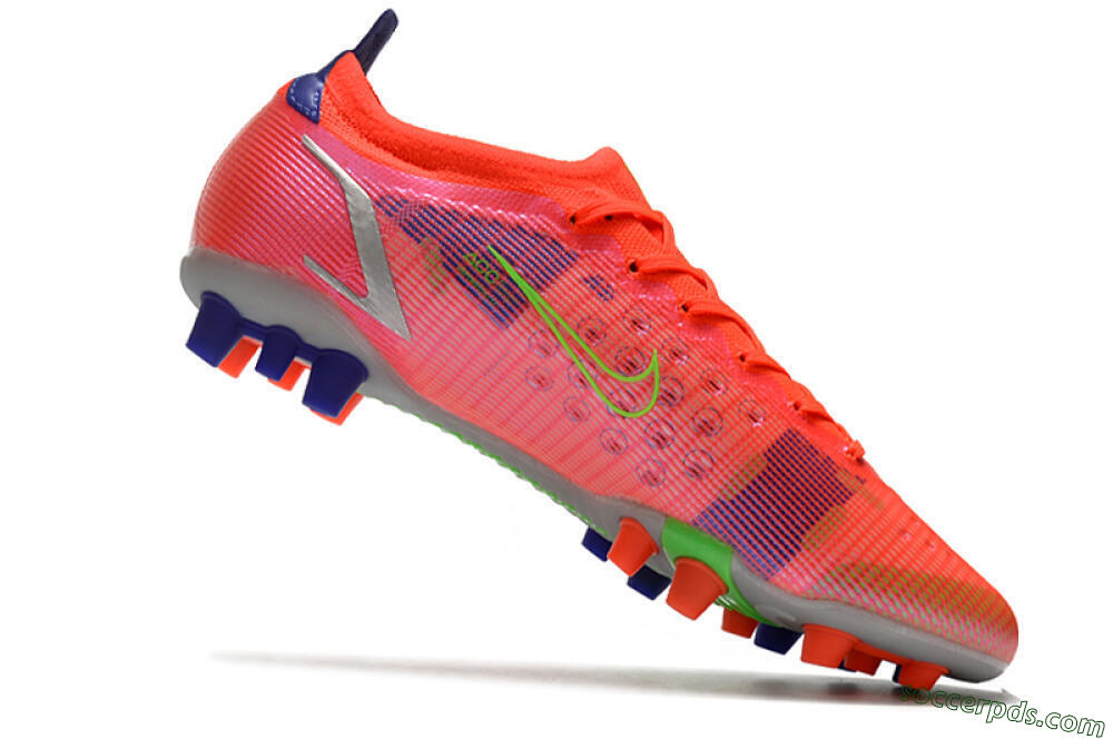 Nike Mercurial Vapor 14 Elite AG Low-Tops Football Boots - Red/Yellow/Silver 4