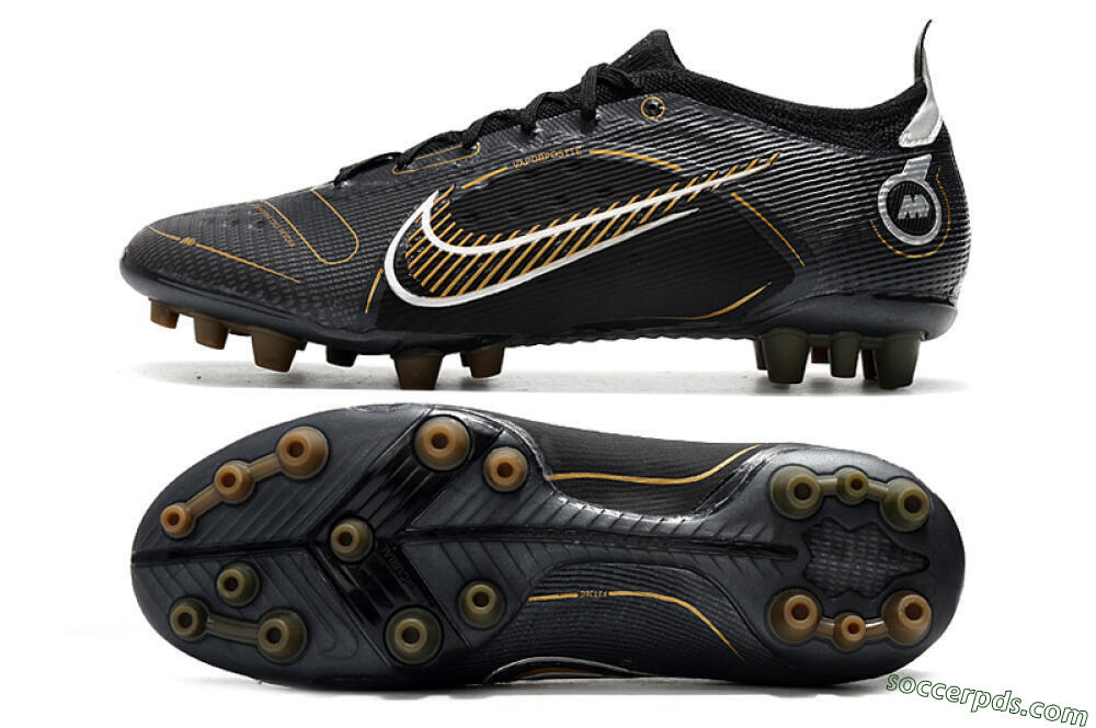 Nike Mercurial Vapor 14 Elite AG Low-Tops Football Boots - Black/Gold/Silver 0